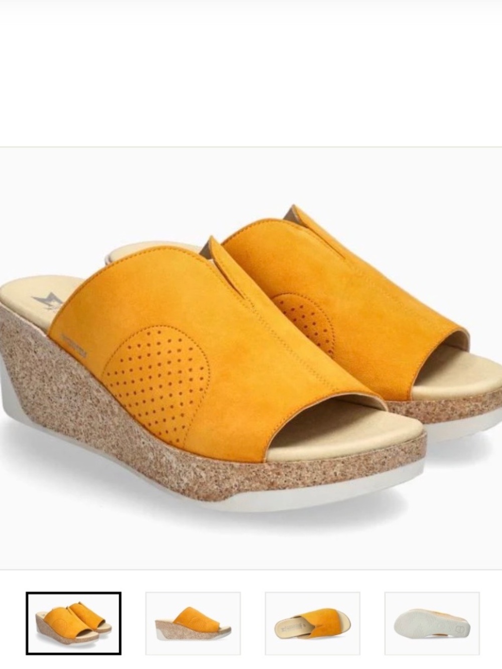 Mephisto Gilletta Velsport Leather Wedge Sandals Mango SZ EU40/ US9